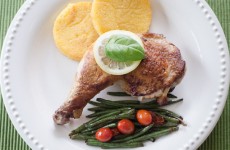 uncheffed - Lemon Basil Chicken With Polenta Cakes