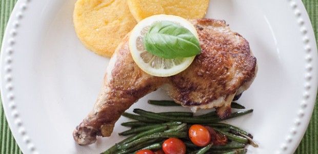 Weekly Plating Breakdown: Lemon Basil Chicken With Polenta Cakes